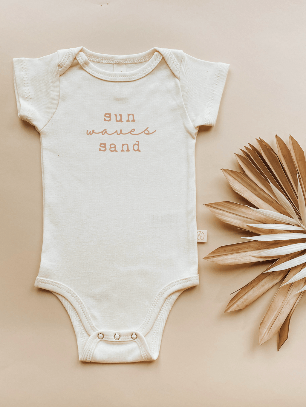 Sun Waves Sand Clay Organic Cotton Short Sleeve Baby Bodysuit